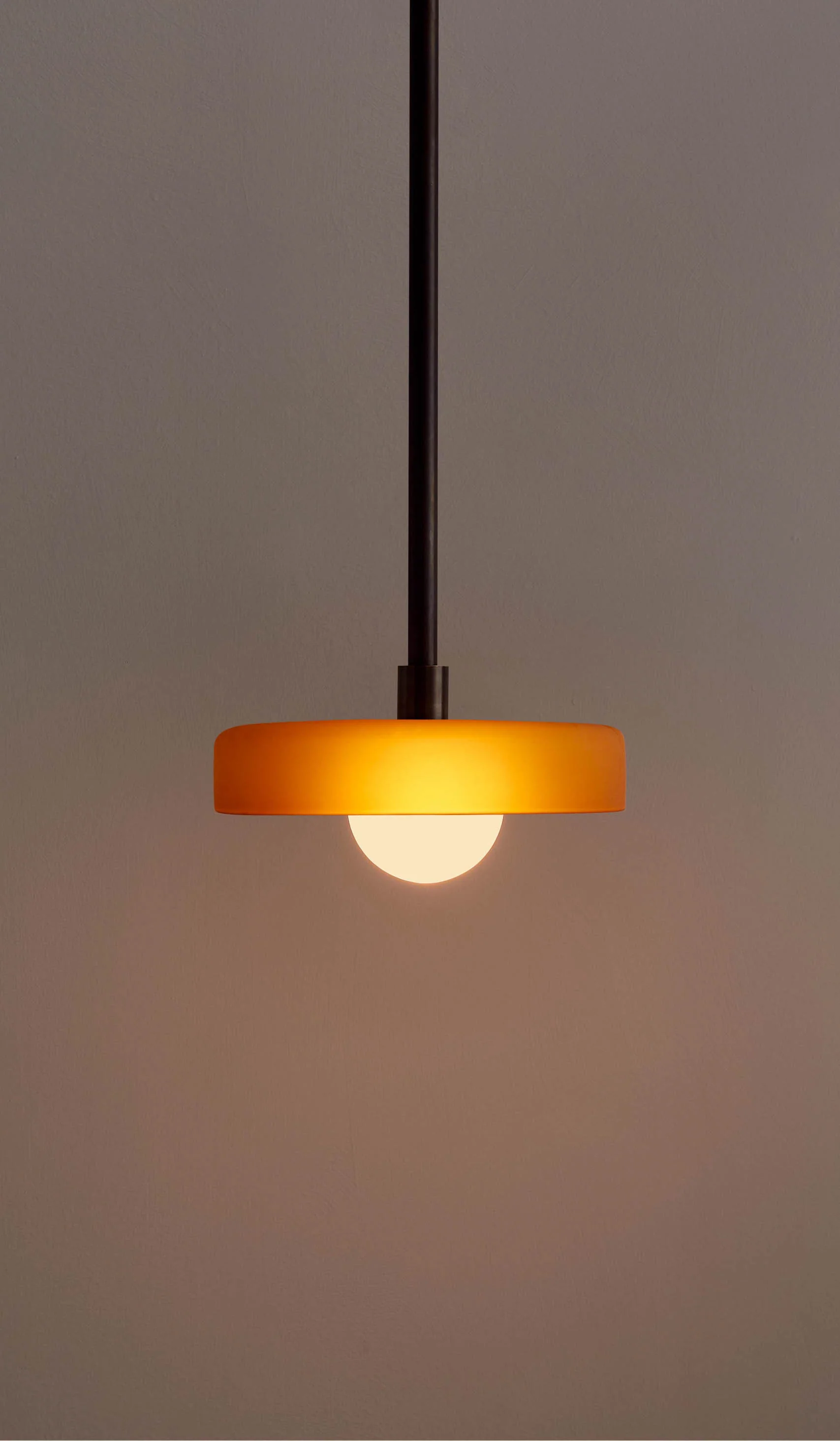 In Common With Sandblasted Amber Glass Disc Pendant - Image 22
