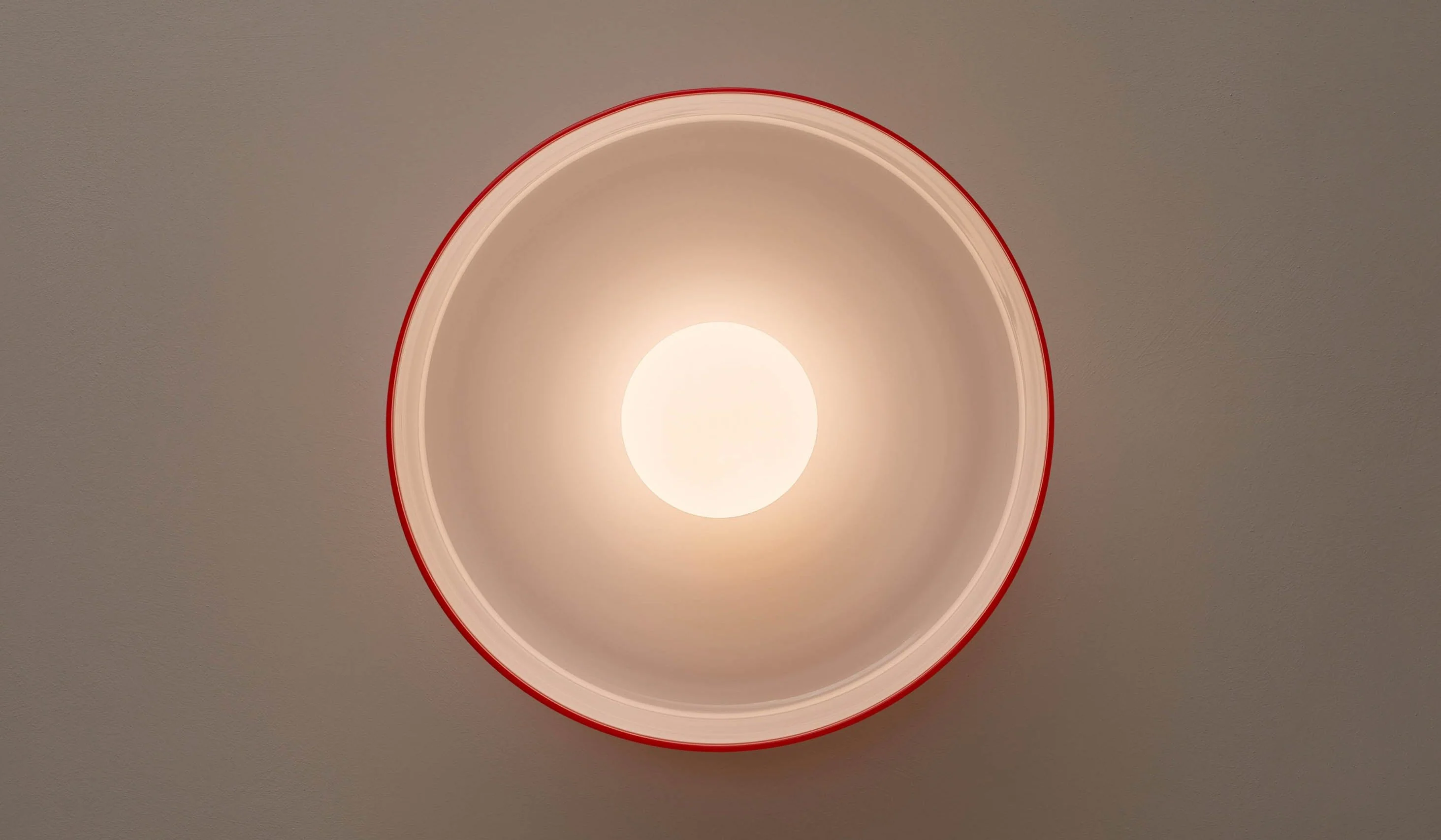 In Common With Opaline Glass Disc Surface Mount with Red Rim - Image 4