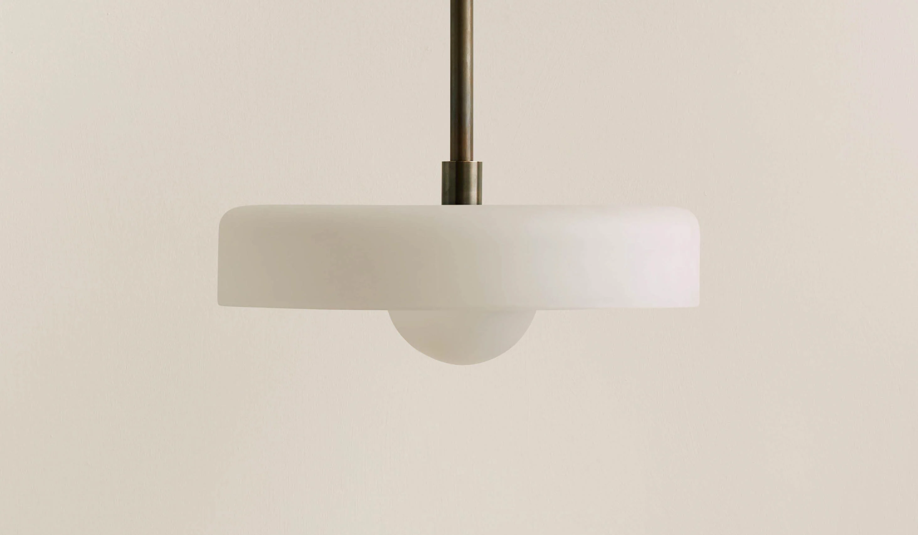 In Common With Sandblasted White Glass Disc Pendant - Image 14