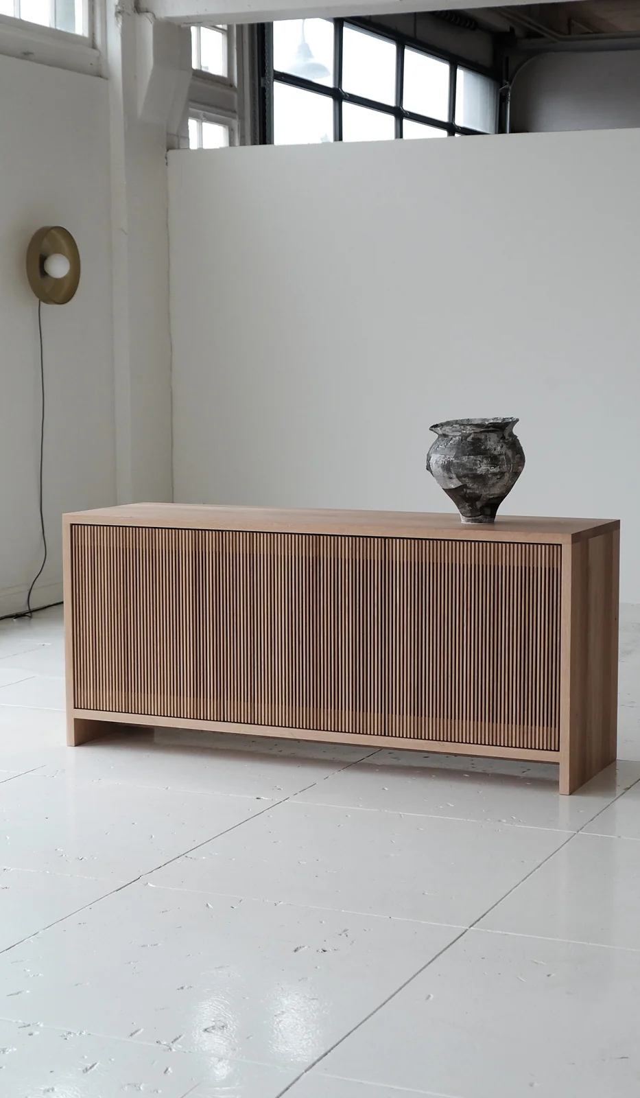 Material Oak Slatted Credenza - Image 9