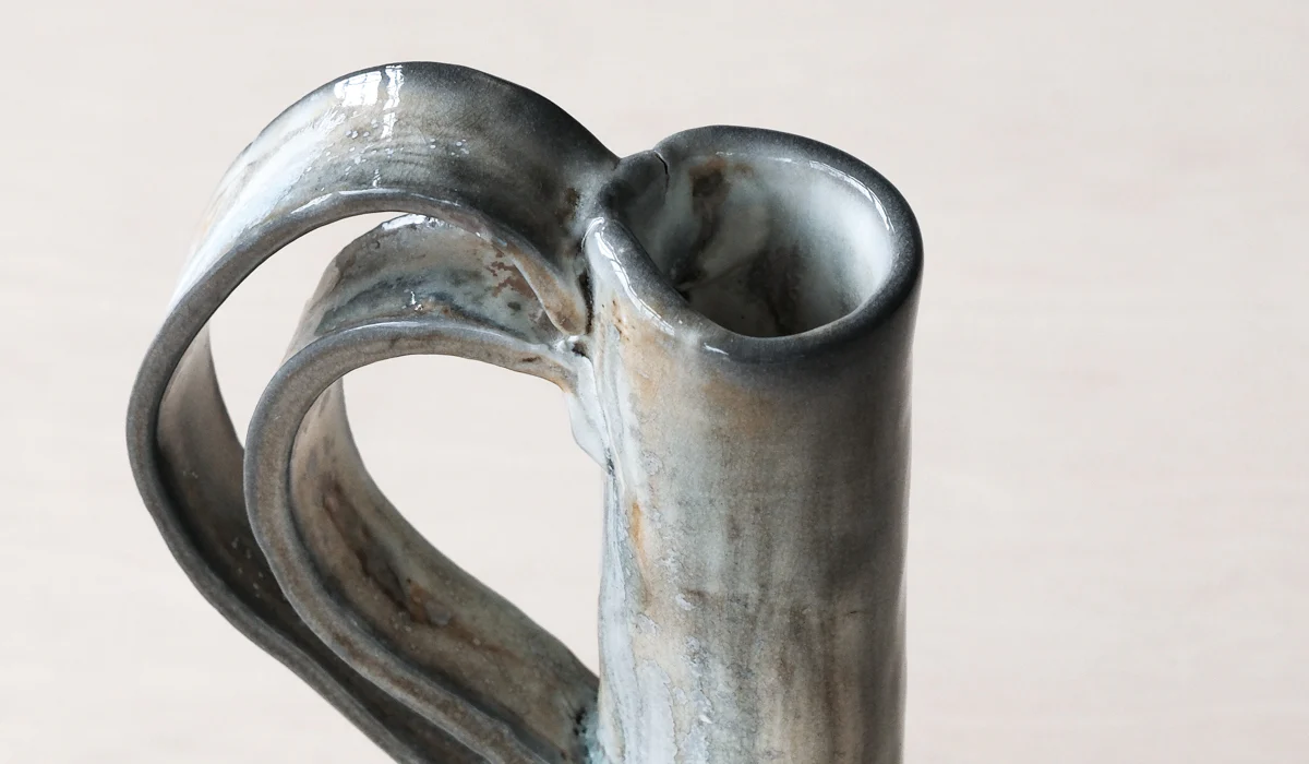 Mondays Soda Fired Bottle Vase with Handle - Image 7