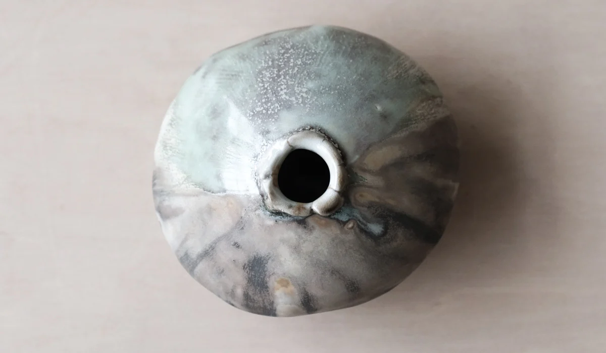 Mondays Soda Fired Mini Moon Vase No. 1 - Image 4