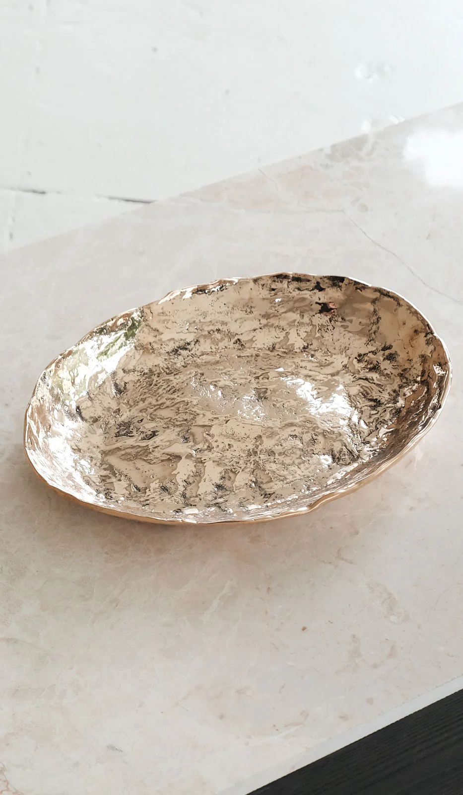Nancy Pearce Extra Large Oval Furrowed Cast Bronze Bowl - Image 6