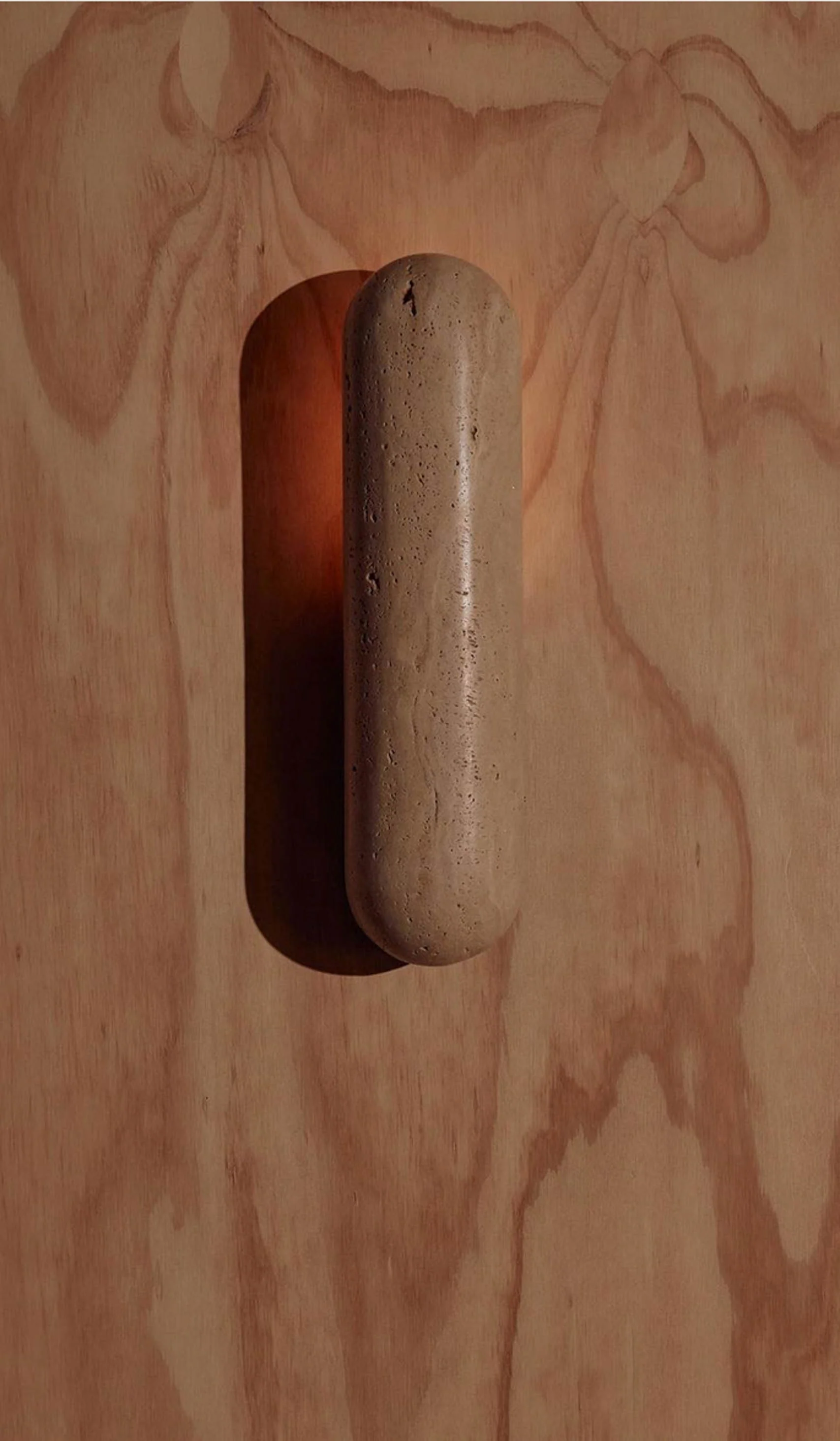 Studio Henry Wilson Classico Travertine with Blackened Cast Bronze Pill Sconce - Image 7